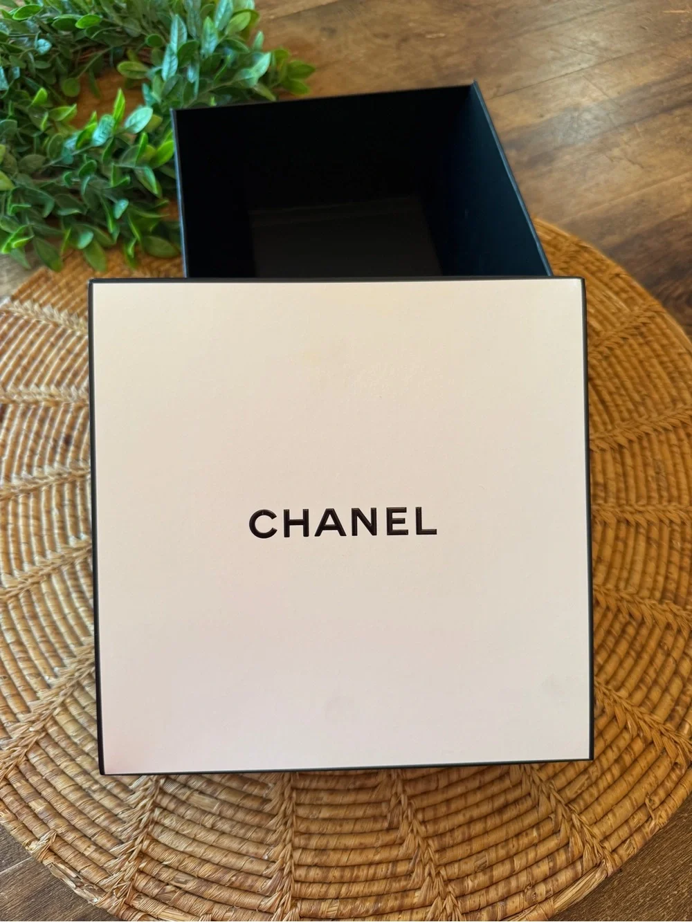 CHANEL White Box with Black Logo and Trim